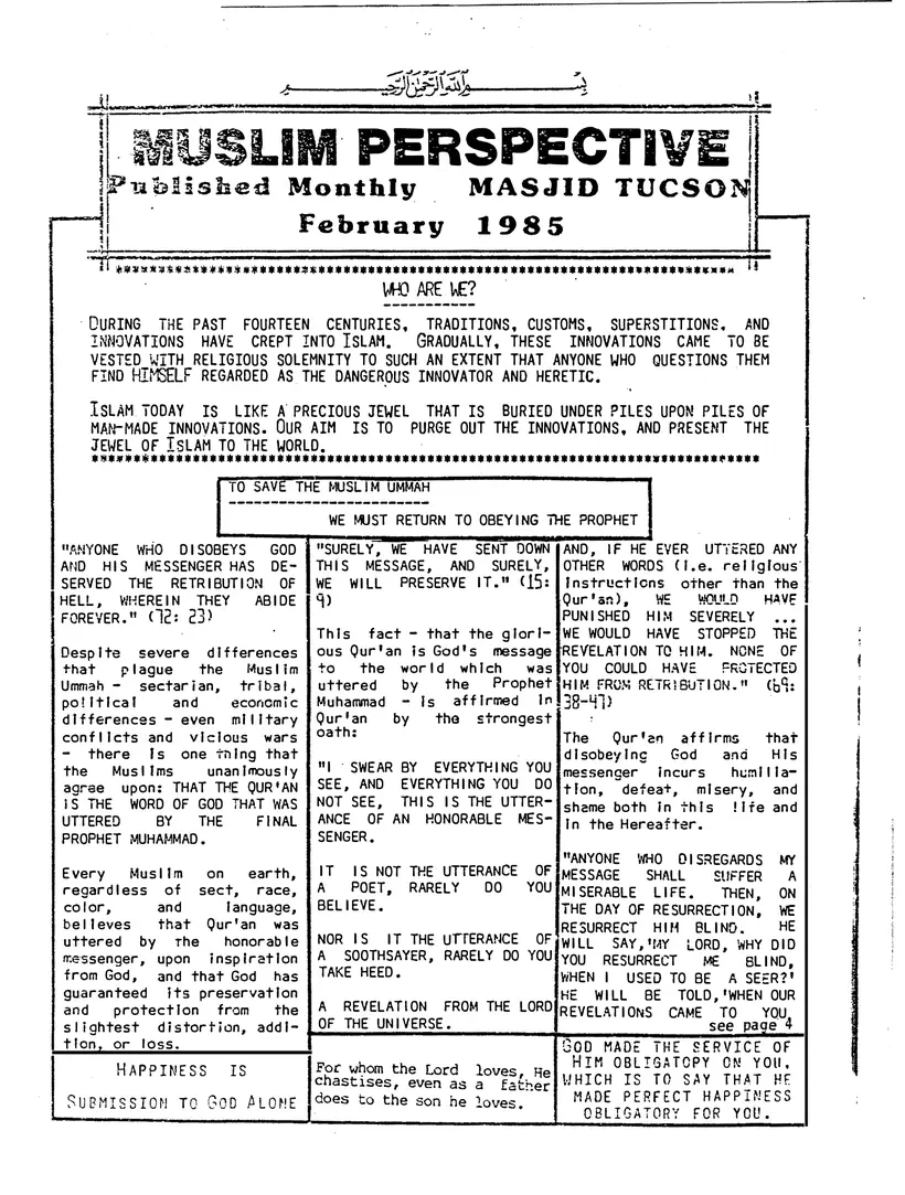 Submitter's Perspective, February 1985, page 1 of 4
