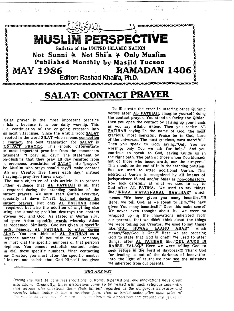 Submitter's Perspective, May 1986, page 1 of 4