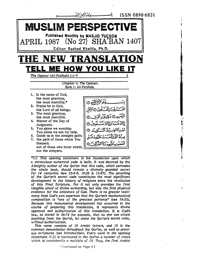 Submitter's Perspective, April 1987, page 1 of 4