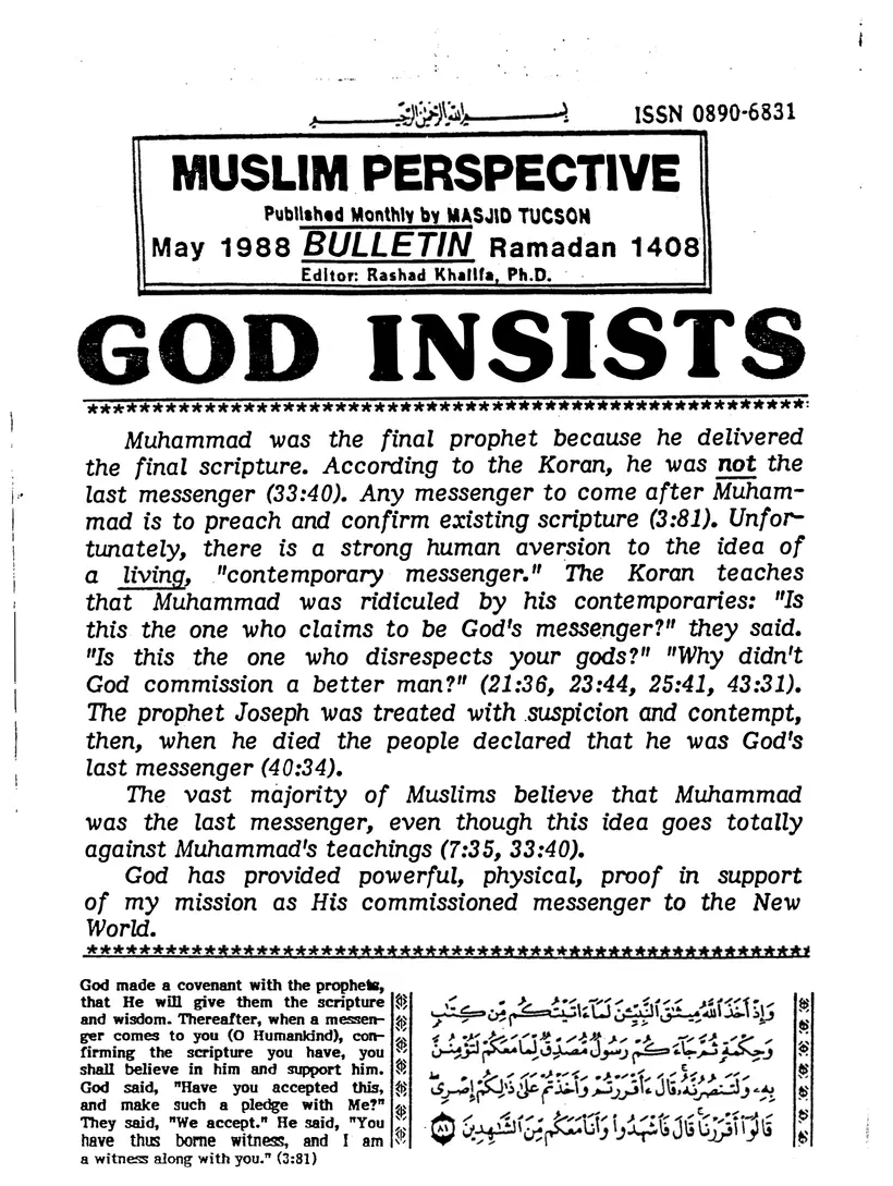 Submitter's Perspective, May 1988 · Bulletin, page 1 of 4