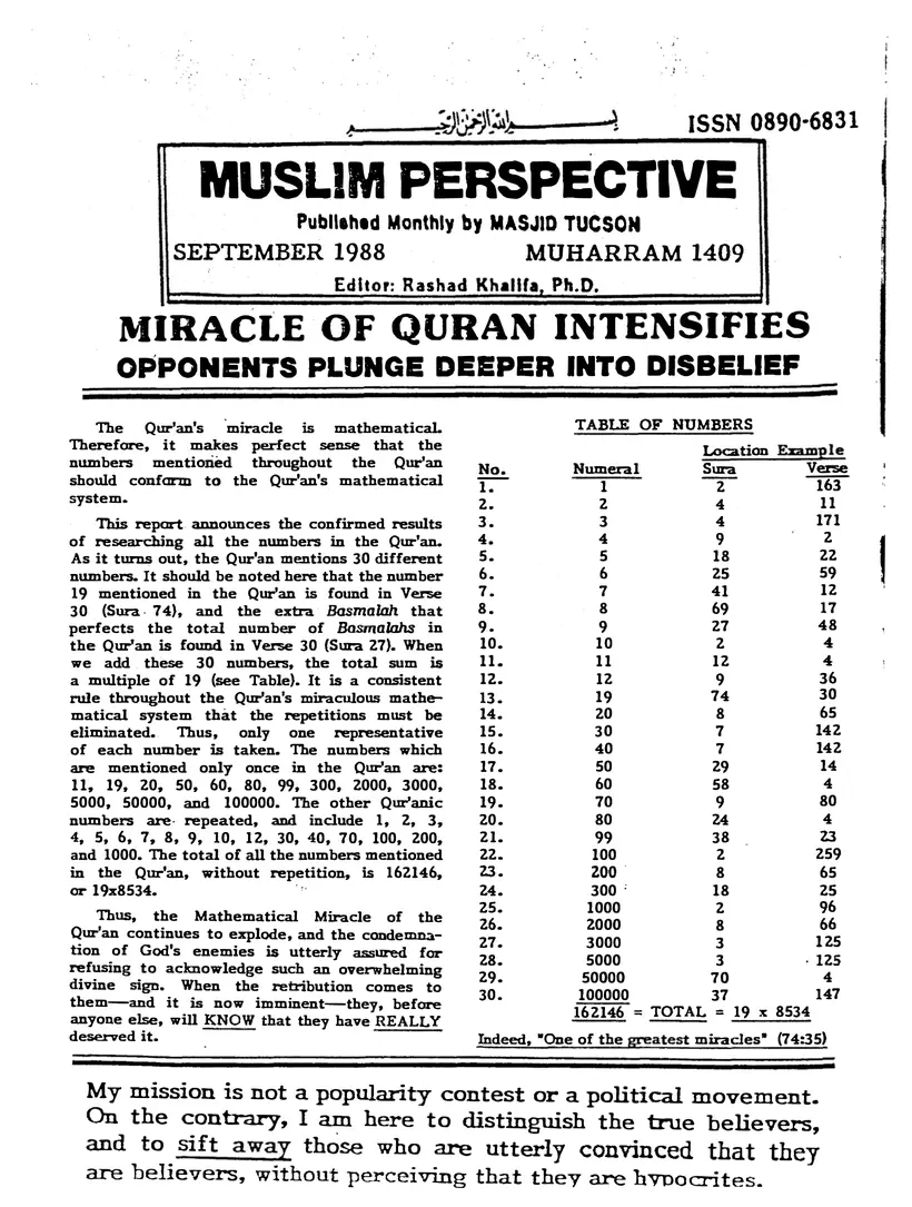Submitter's Perspective, September 1988, page 1 of 4