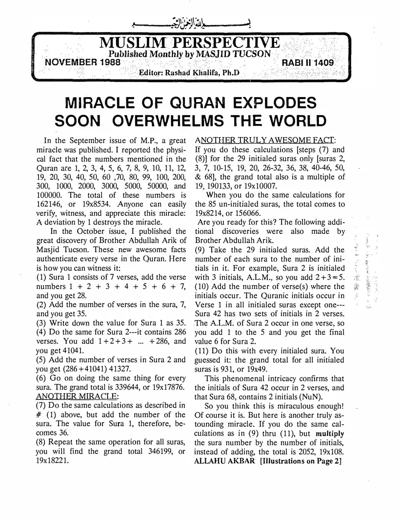 Submitter's Perspective, November 1988, page 1 of 4