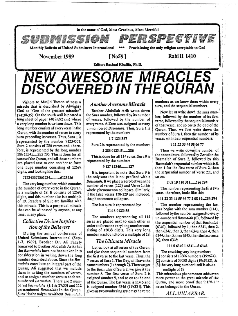 Submitter's Perspective, November 1989, page 1 of 4